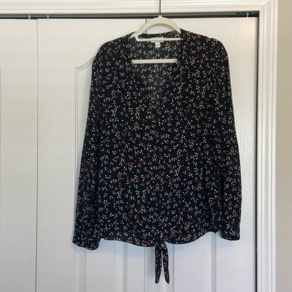 J Jill blouse Black/multi size large EUC
